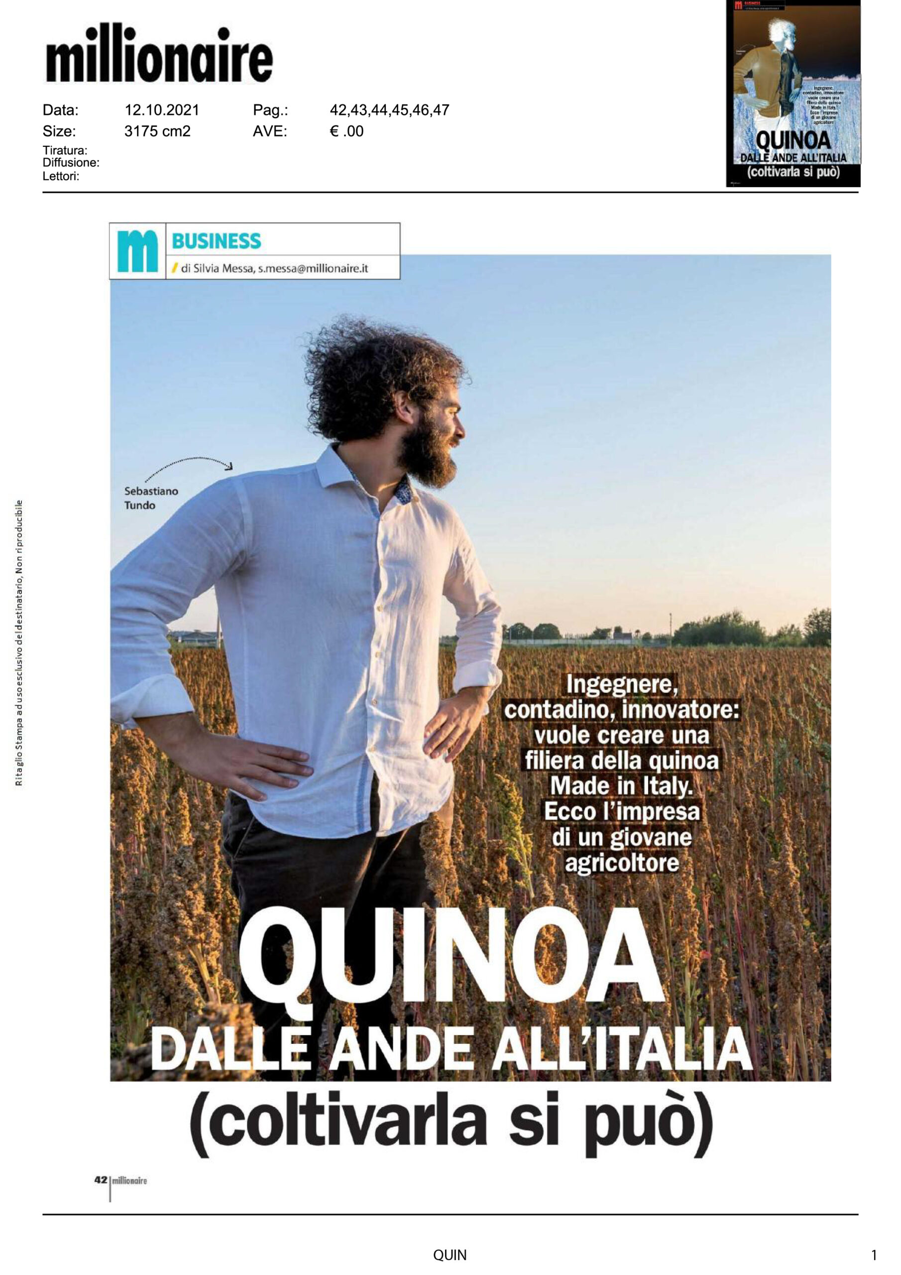 Millionaire Coltivare la Quinoa